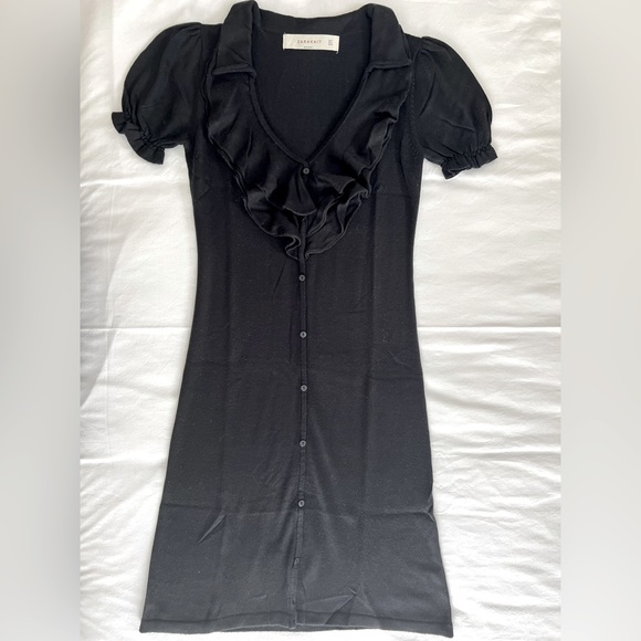 Zara Dresses & Skirts - Zara Woman Knit Dress w/ Ruffled V Collar